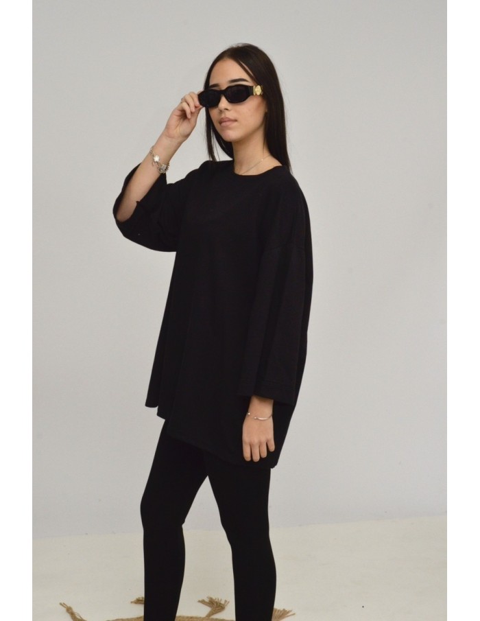 TOP MANCHE ÉVASÉE-NOIR-FEMME - Accueil