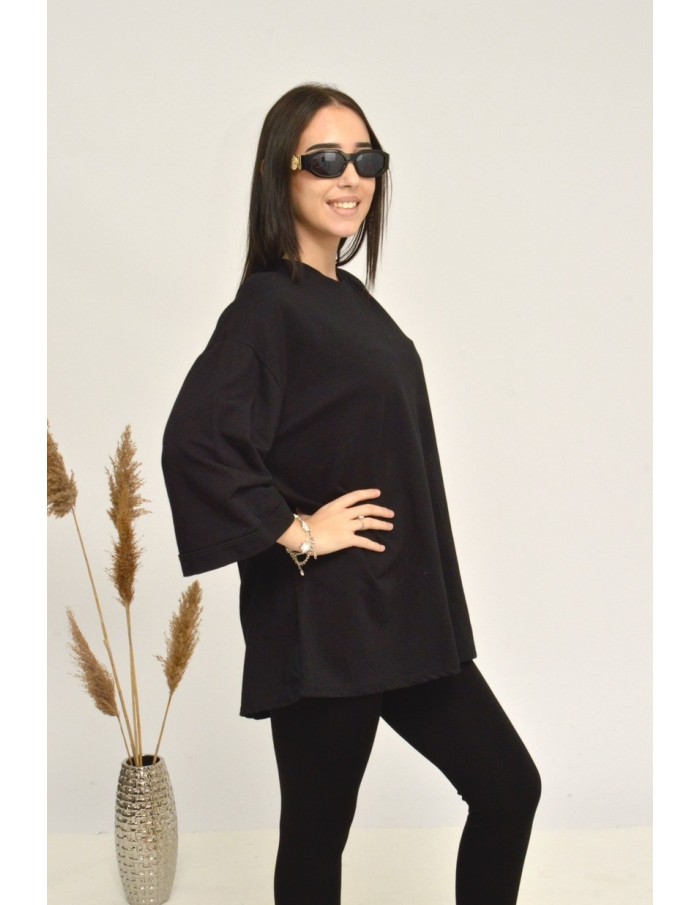 TOP MANCHE ÉVASÉE-NOIR-FEMME - Accueil