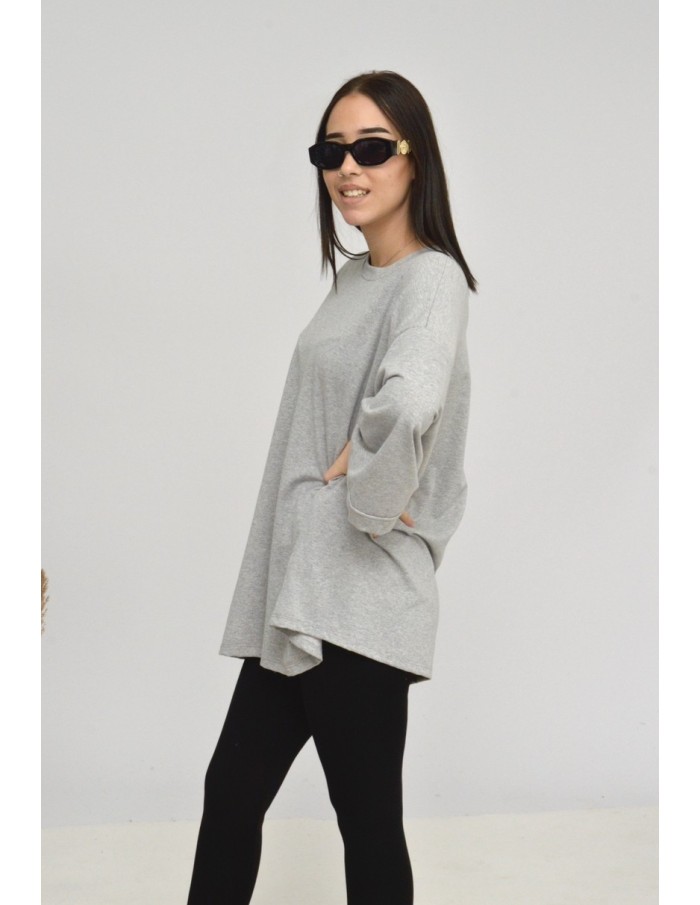 TOP MANCHE ÉVASÉE-GRIS-FEMME - Accueil
