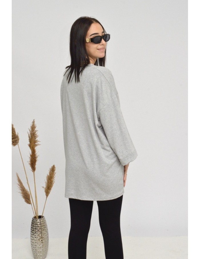 TOP MANCHE ÉVASÉE-GRIS-FEMME - Accueil