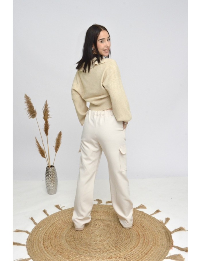 PANTALON CARGO -BLANC - FEMME - Accueil