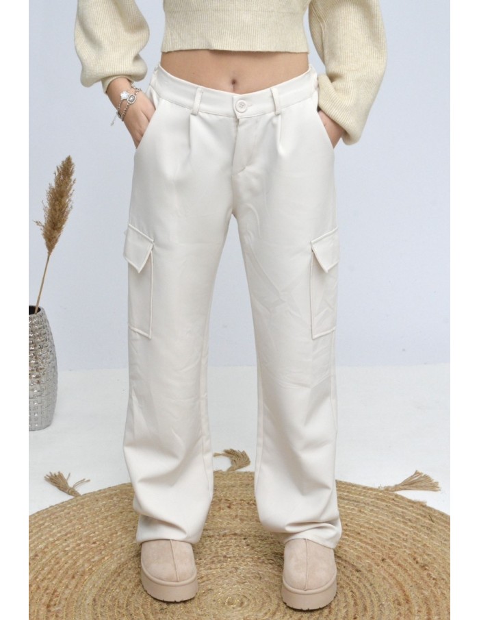 PANTALON CARGO -BLANC - FEMME - Accueil