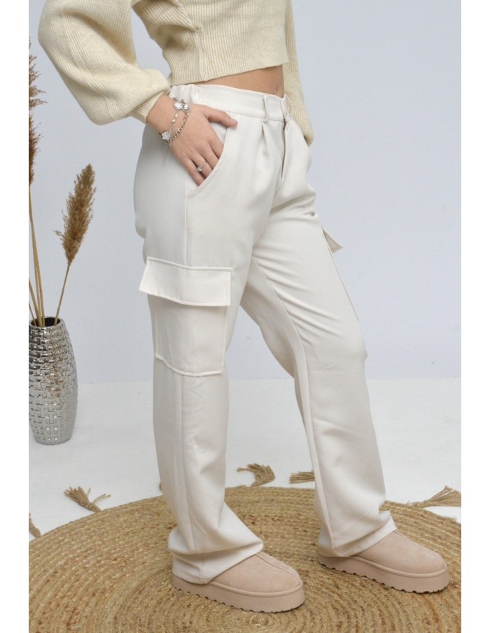 PANTALON CARGO -BLANC - FEMME - Accueil