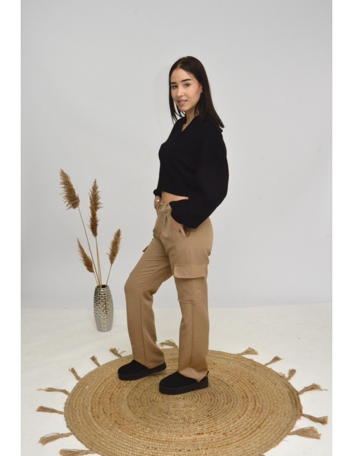 PANTALON CARGO -CAMEL- FEMME - Accueil