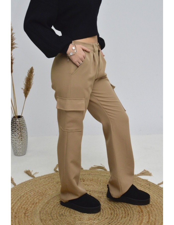 PANTALON CARGO -CAMEL- FEMME - Accueil