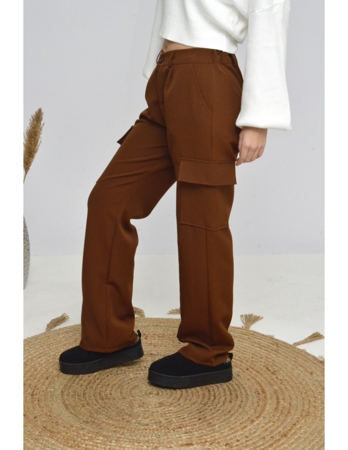 PANTALON CARGO -MARRON- FEMME - Accueil