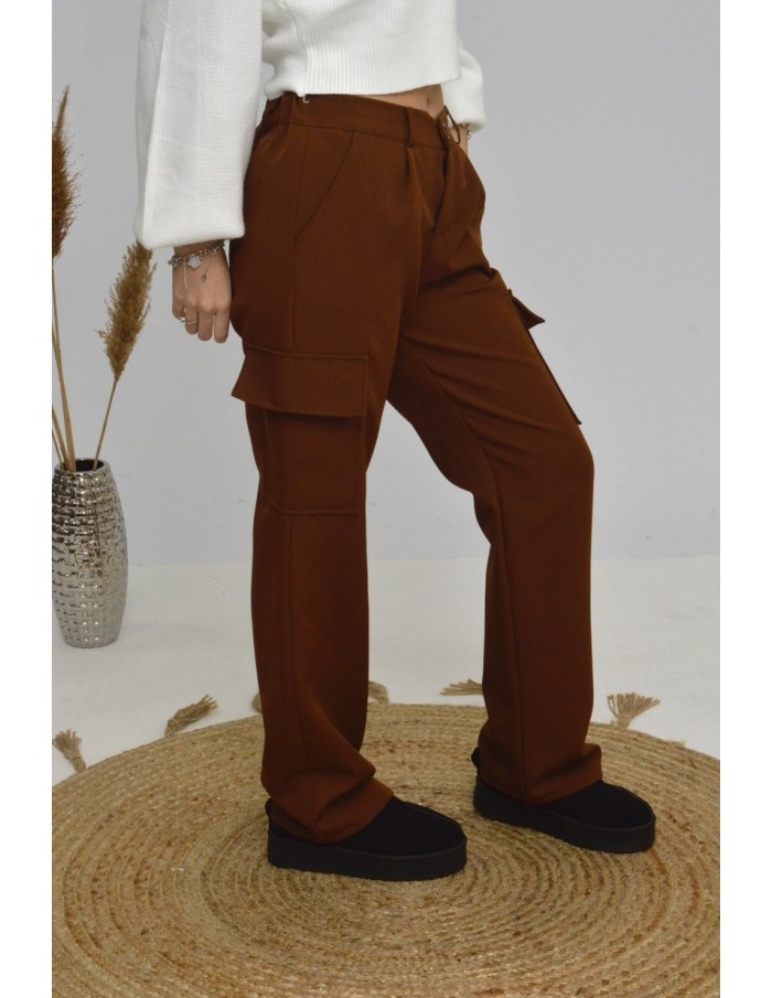 PANTALON CARGO -MARRON- FEMME - Accueil
