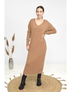 ROBE LONGUE -CAMEL- FEMME