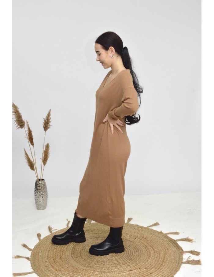ROBE LONGUE -CAMEL- FEMME - Accueil