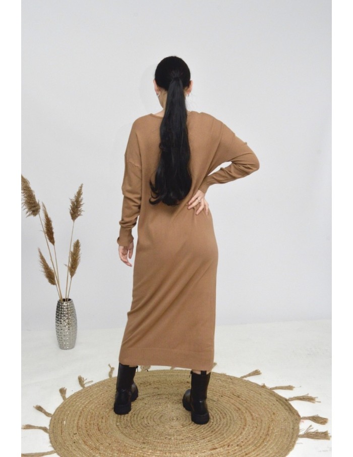 ROBE LONGUE -CAMEL- FEMME - Accueil
