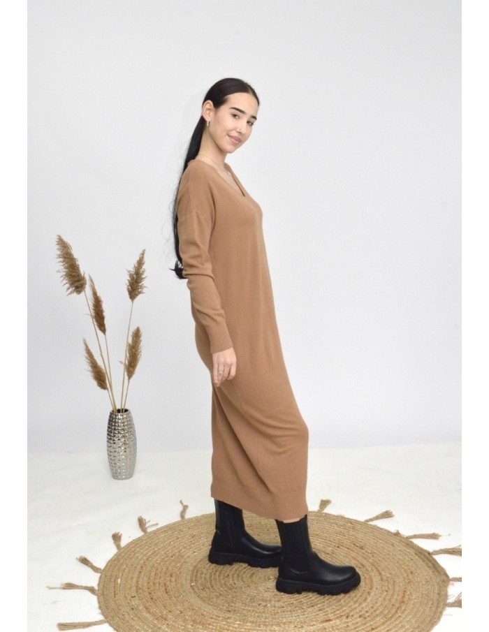 ROBE LONGUE -CAMEL- FEMME - Accueil