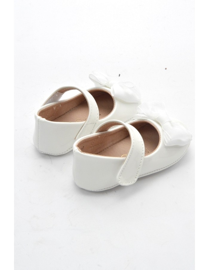 CHAUSSON BALLERINE NŒUD BLANC VERNIS BÉBÉ FILLE - Accueil