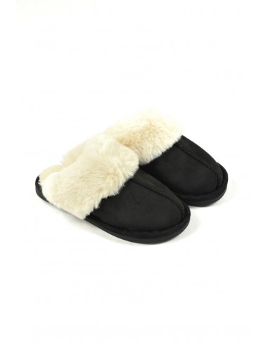 sandale fourrure noir - femme