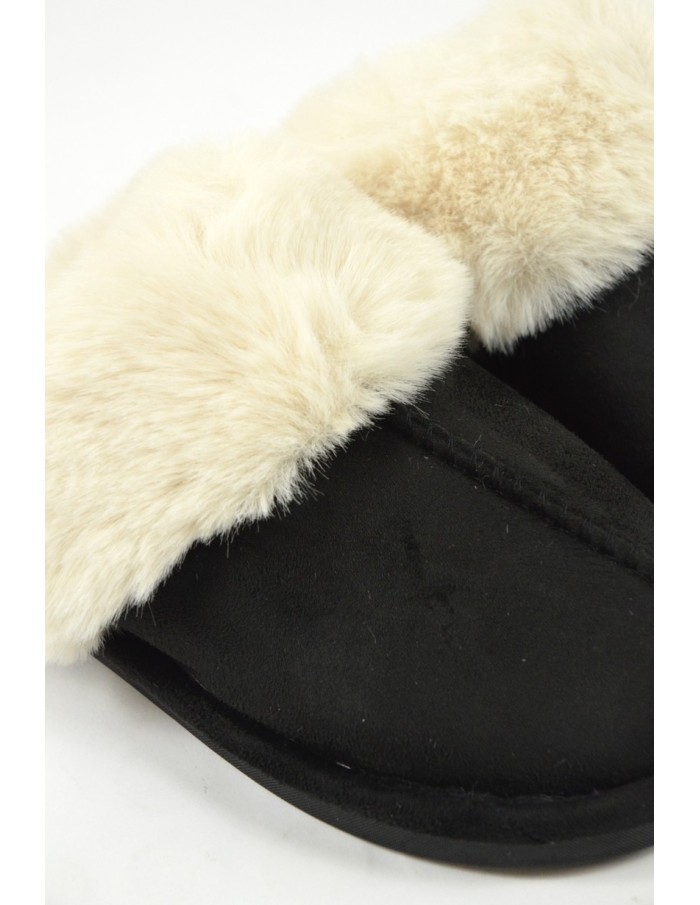 sandale fourrure noir - femme - Accueil