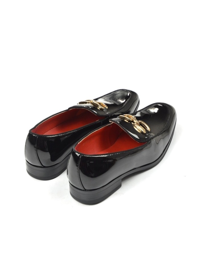 MOCASSIN NOIR BRILLANT CHAINE OR HOMME - Accueil