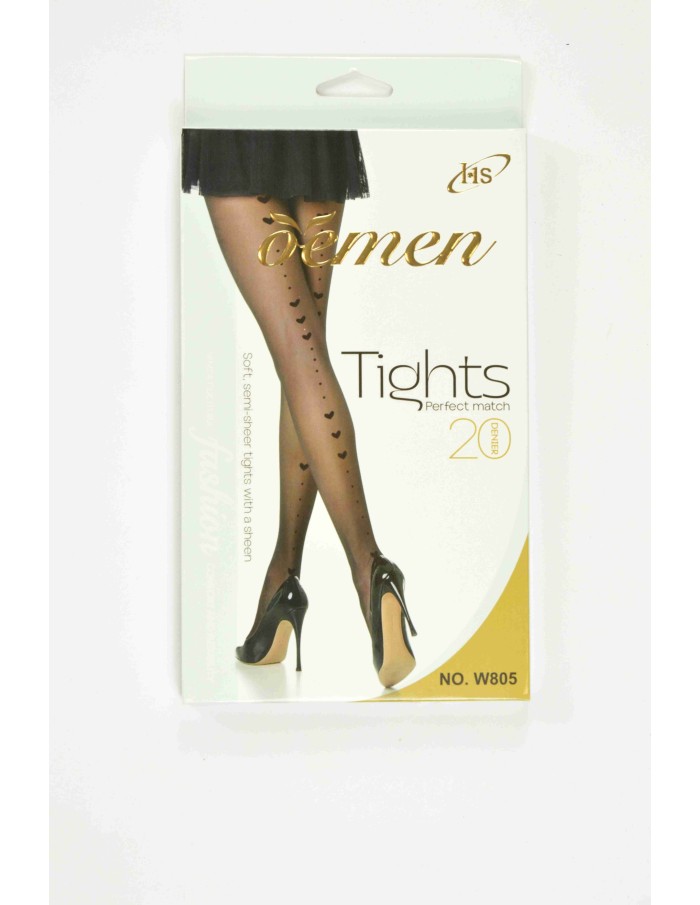 collant fin noir motifs coeur - femme - Accueil
