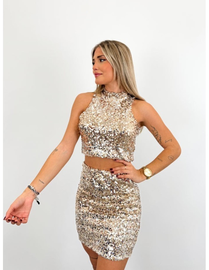 MINI JUPE ROSE À SEQUINS FEMME - Accueil