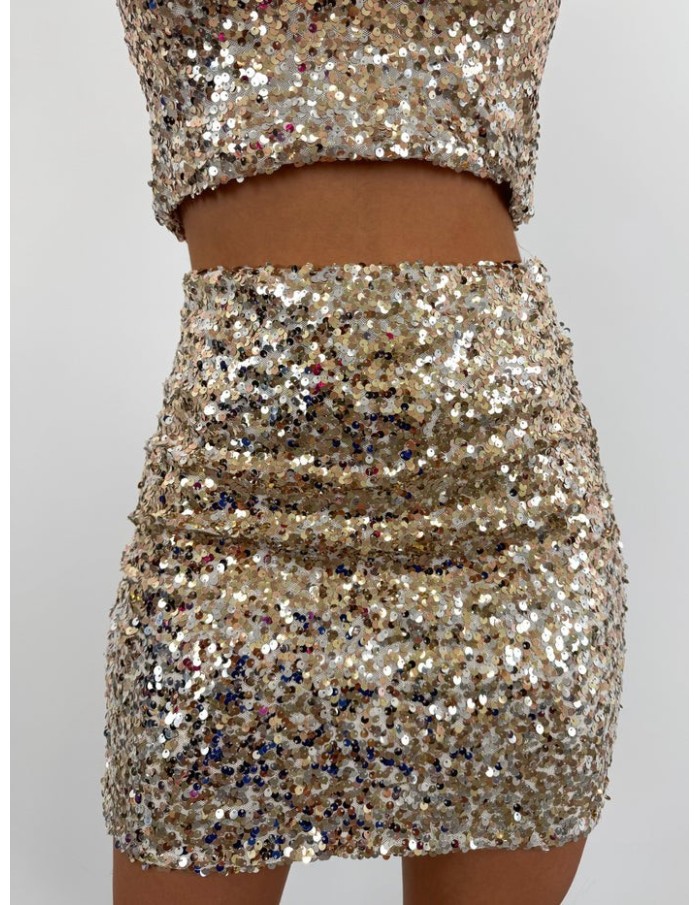 MINI JUPE ROSE À SEQUINS FEMME - Accueil