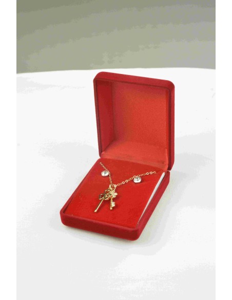 Coffret cadeau bijoux collier avec boucles oreilles acier femme - Bijoux
