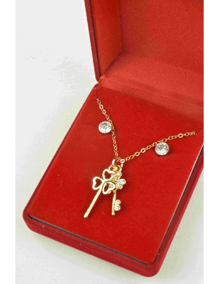 Coffret cadeau bijoux collier avec boucles oreilles acier femme - Bijoux