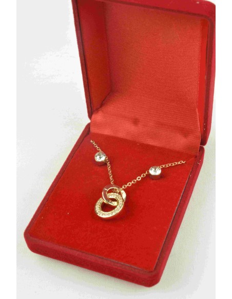 Coffret cadeau bijoux collier avec boucles oreilles acier femme - Bijoux