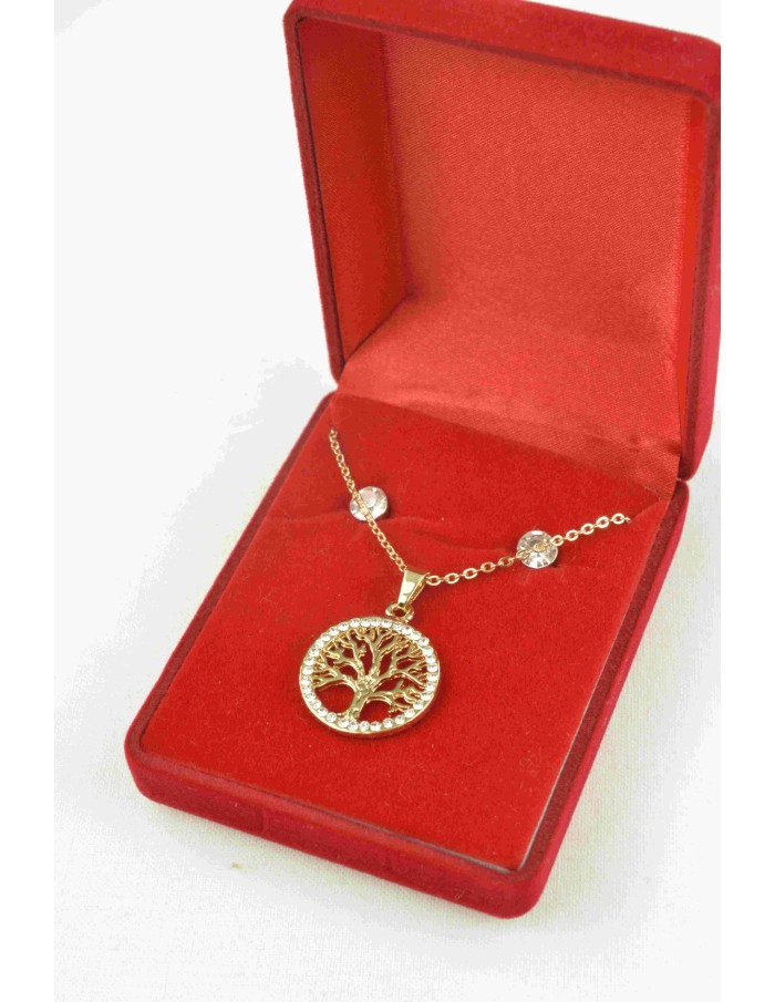 Coffret cadeau bijoux collier avec boucles oreilles acier femme - Bijoux