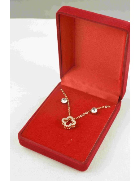 Coffret cadeau bijoux collier avec boucles oreilles acier femme - Bijoux