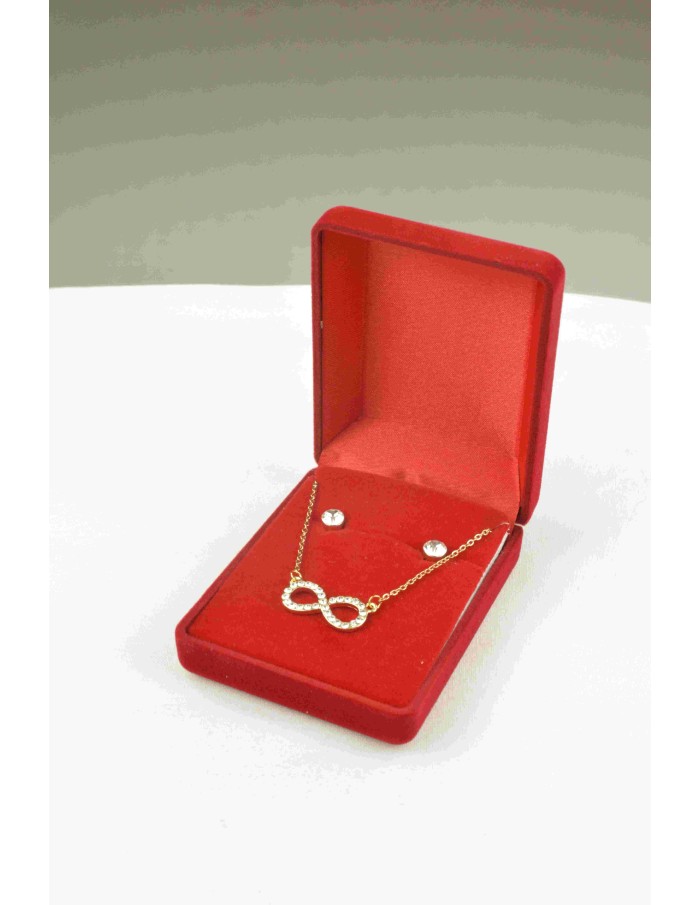 Coffret cadeau bijoux collier avec boucles oreilles acier femme - Bijoux