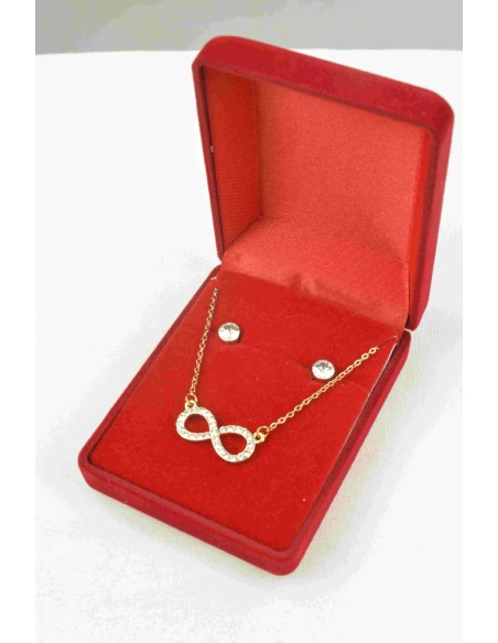 Coffret cadeau bijoux collier avec boucles oreilles acier femme - Bijoux