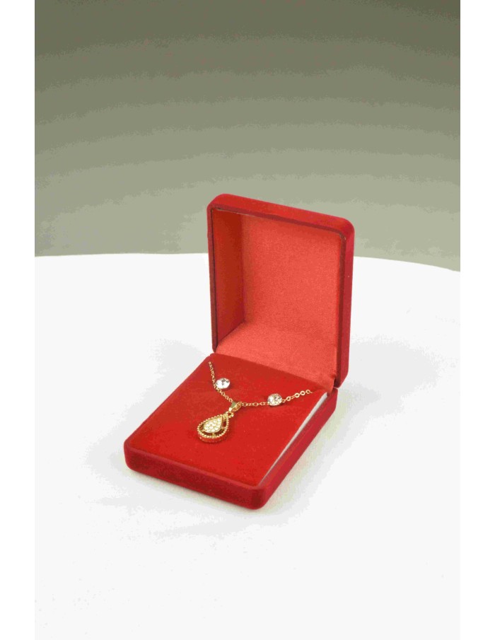 Coffret cadeau bijoux collier avec boucles oreilles acier femme - Bijoux