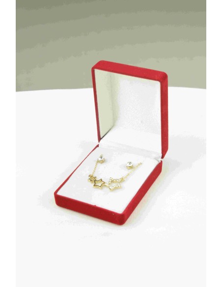 Coffret cadeau bijoux collier avec boucles oreilles acier femme - Bijoux