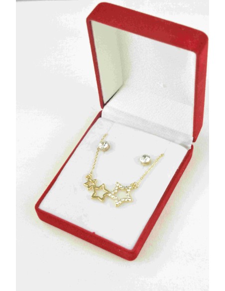 Coffret cadeau bijoux collier avec boucles oreilles acier femme - Bijoux