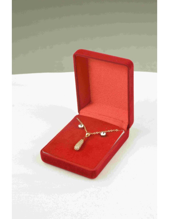 Coffret cadeau bijoux collier avec boucles oreilles acier femme - Bijoux
