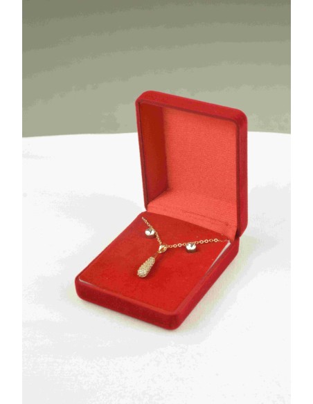 Coffret cadeau bijoux collier avec boucles oreilles acier femme - Bijoux