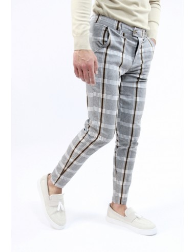 PANTALON CHINO SKINNY LYCRA À CARREAU...