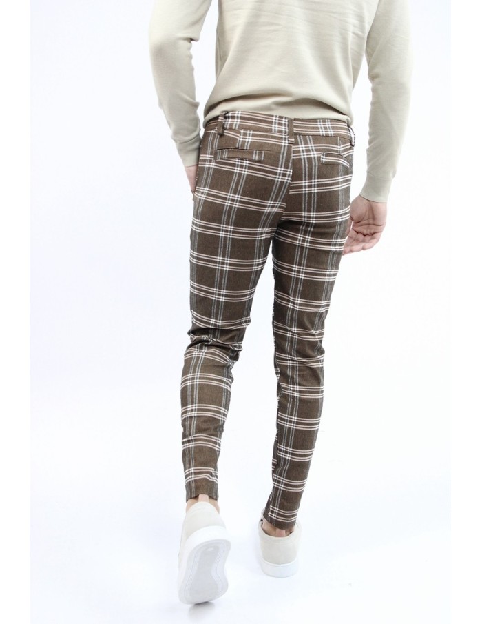 PANTALON À CARREAU FRILIVIN MARRON HOMME - Accueil