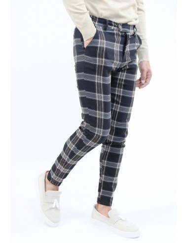 PANTALON CHINO SKINNY LYCRA À CARREAU...