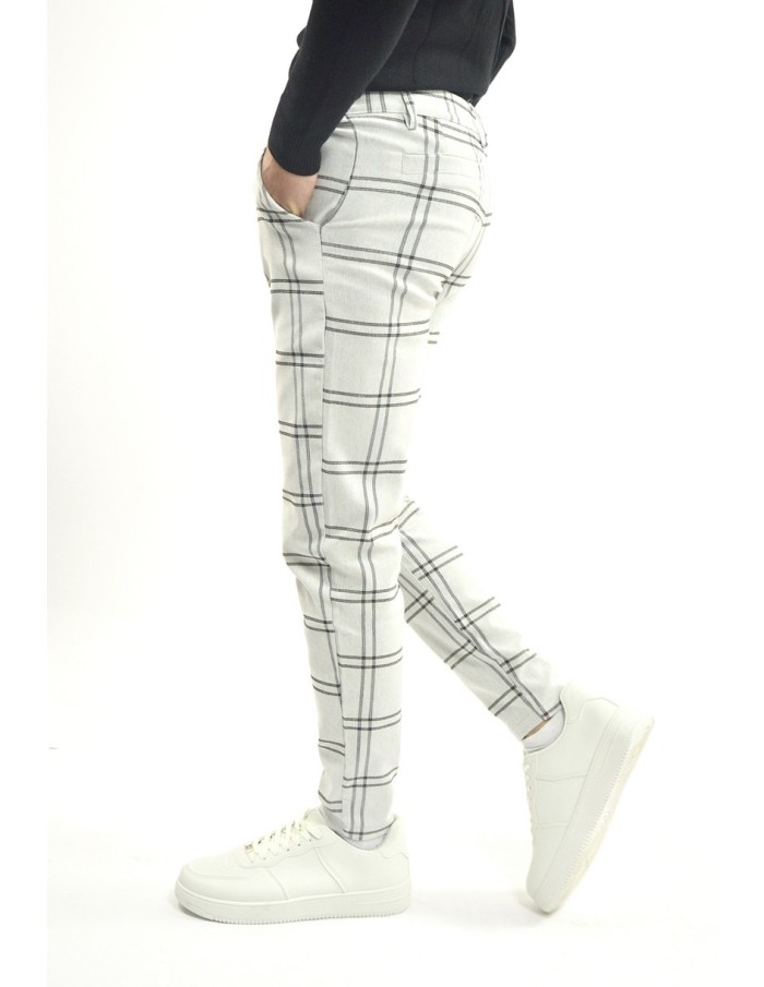 PANTALON À CARREAU FRILIVIN GRIS HOMME - Accueil