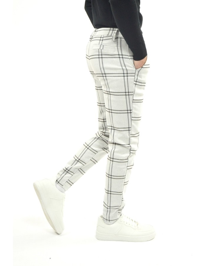 PANTALON À CARREAU FRILIVIN GRIS HOMME - Accueil