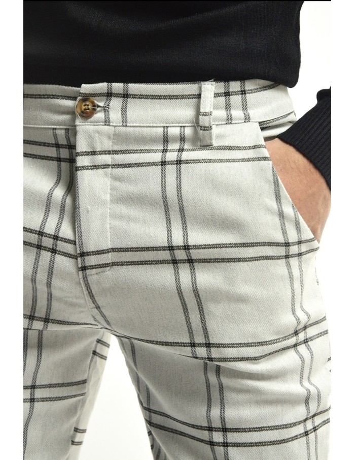 PANTALON À CARREAU FRILIVIN GRIS HOMME - Accueil
