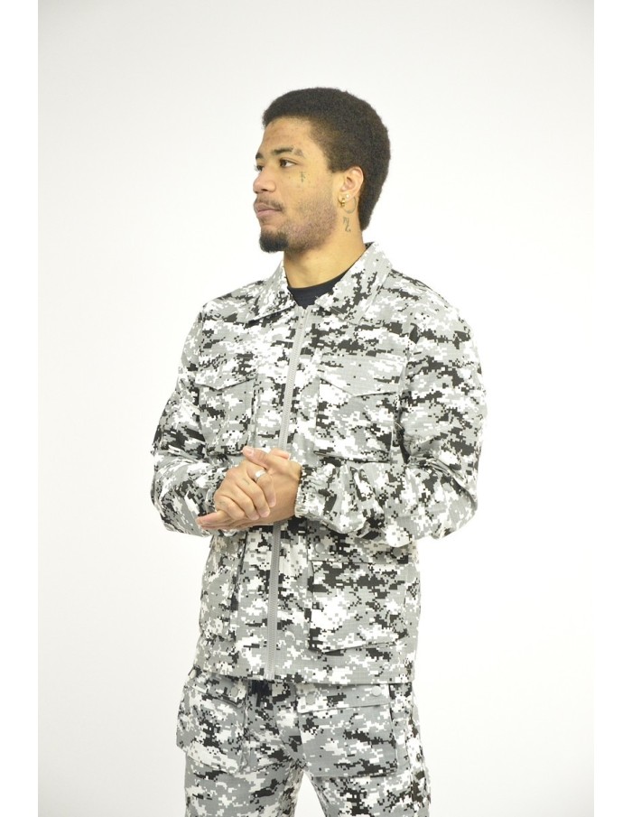 Ensemble cargo camouflage gris - homme - Accueil
