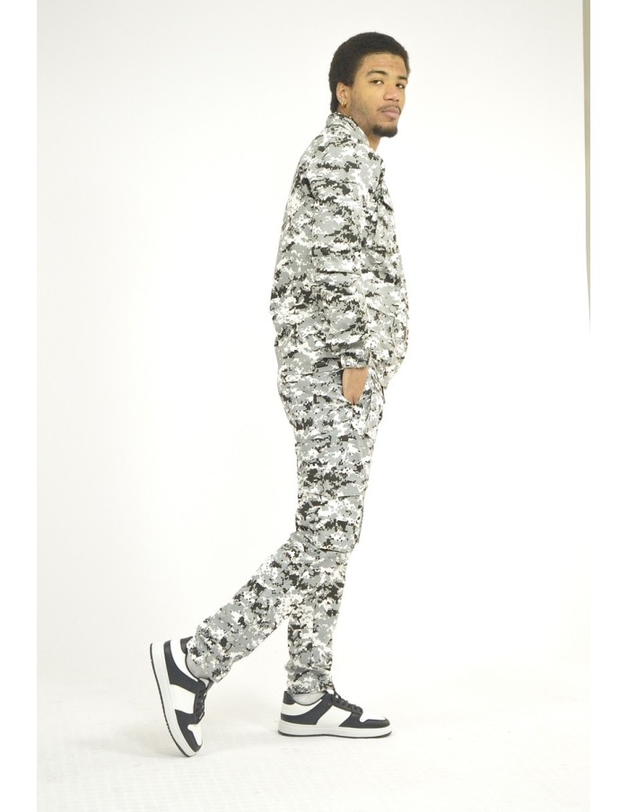 Ensemble cargo camouflage gris - homme - Accueil