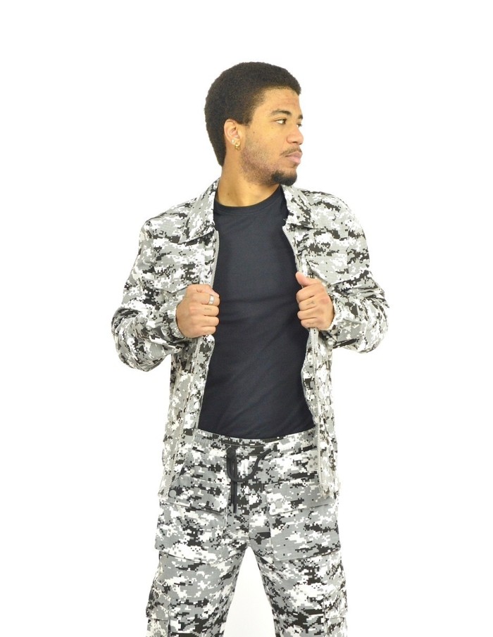Ensemble cargo camouflage gris - homme - Accueil