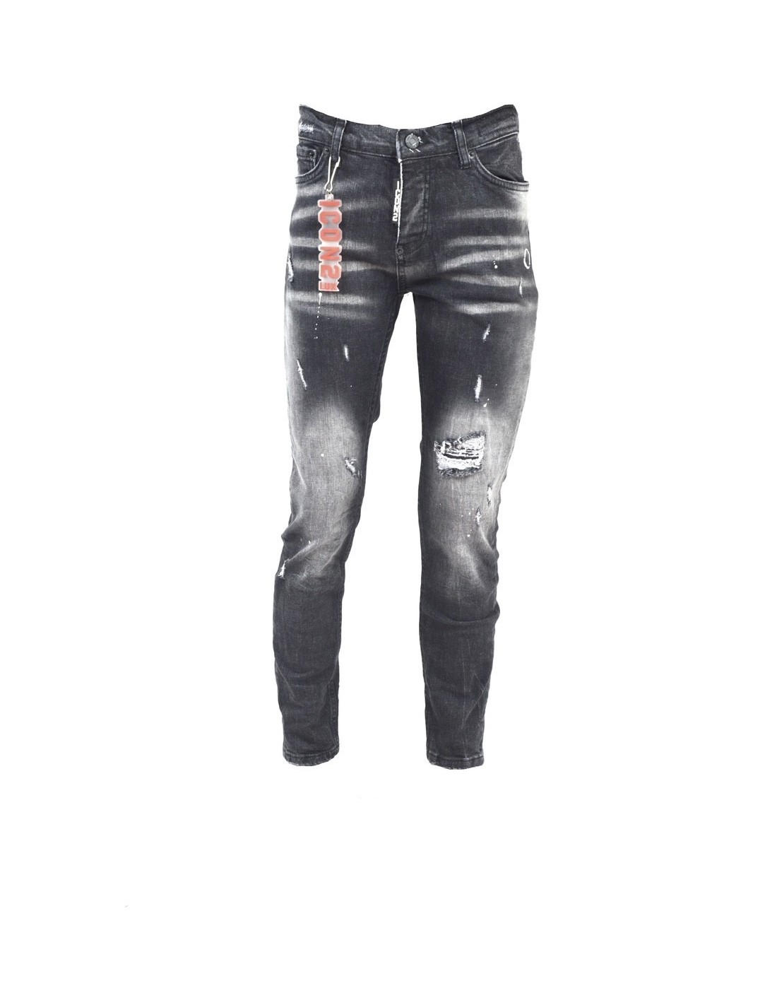 Jean Garçon And & Fit Sqin - Taille 26, Jambe 24 - Décoloré Bleu Foncé, Occasion Très Bon état