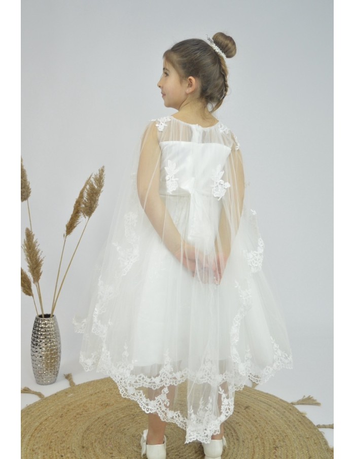 robe avec cape cérémonie blanche - fille - Accueil