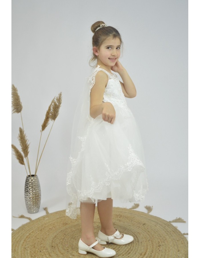 robe avec cape cérémonie blanche - fille - Accueil