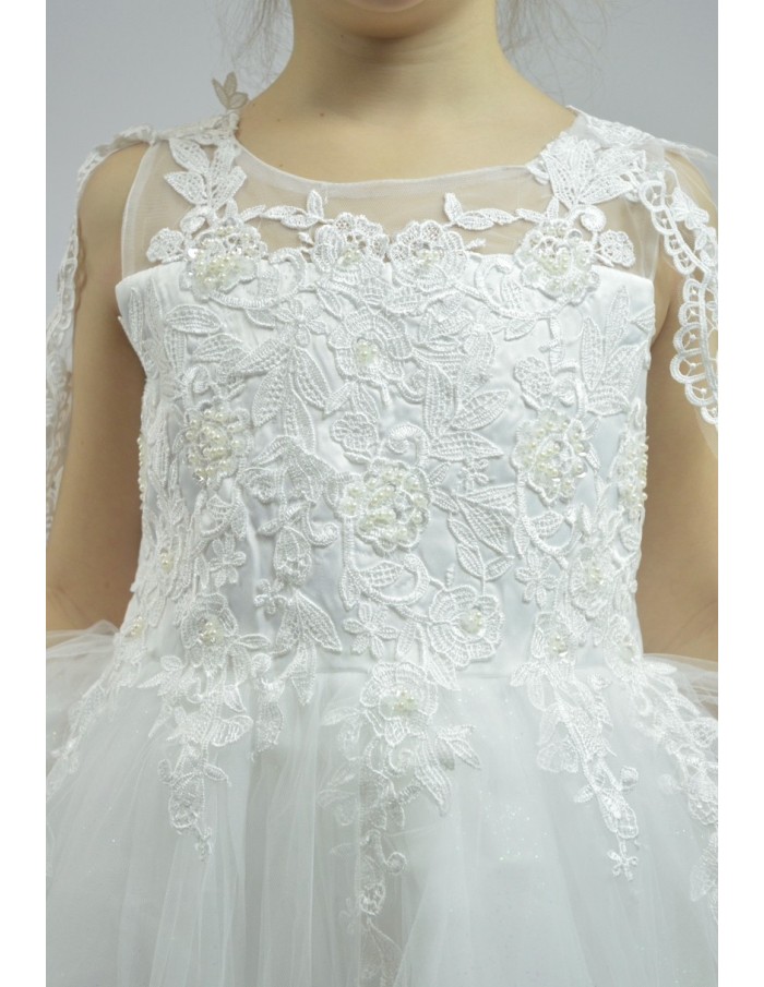 robe avec cape cérémonie blanche - fille - Accueil