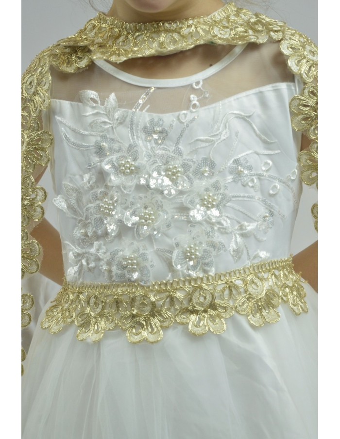 Robe de cérémonie orientale blanche - fille-4au14 ans - Accueil