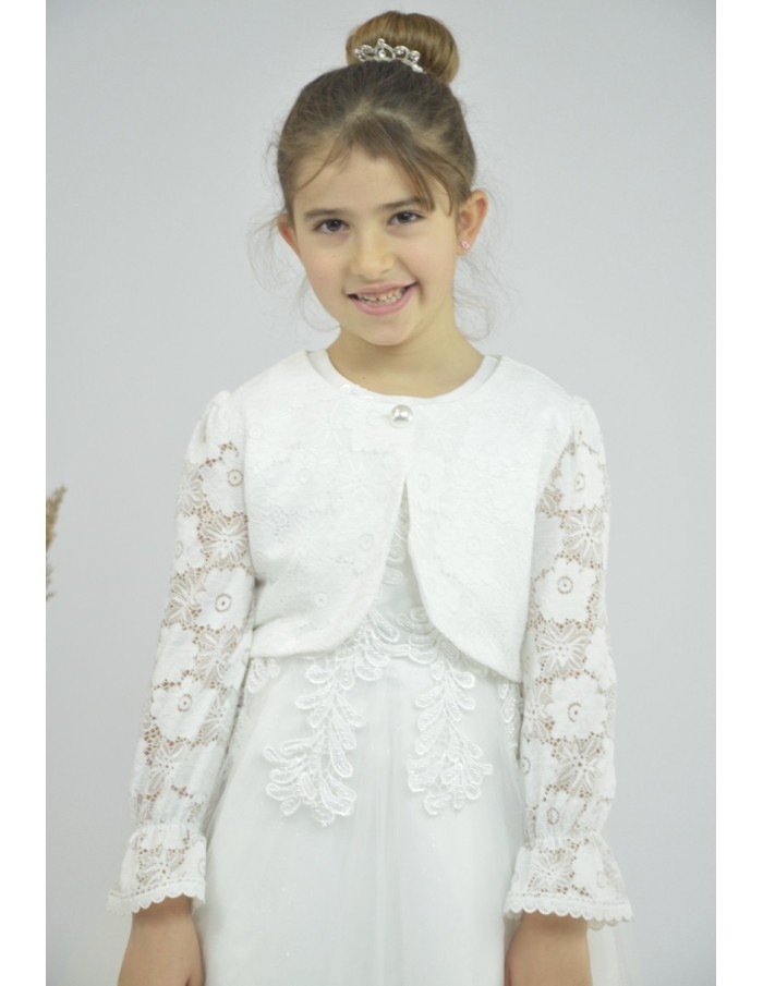 bollero ceremonie dentelle -fille-du 2 au 14 ans - Accueil