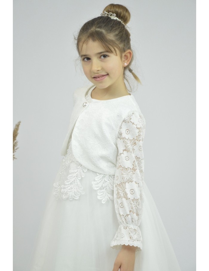bollero ceremonie dentelle -fille-du 2 au 14 ans - Accueil